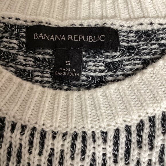 Banana Republic Sweater Mixed Pattern Chevron Fringe Sz S #130R - Picture 7 of 10